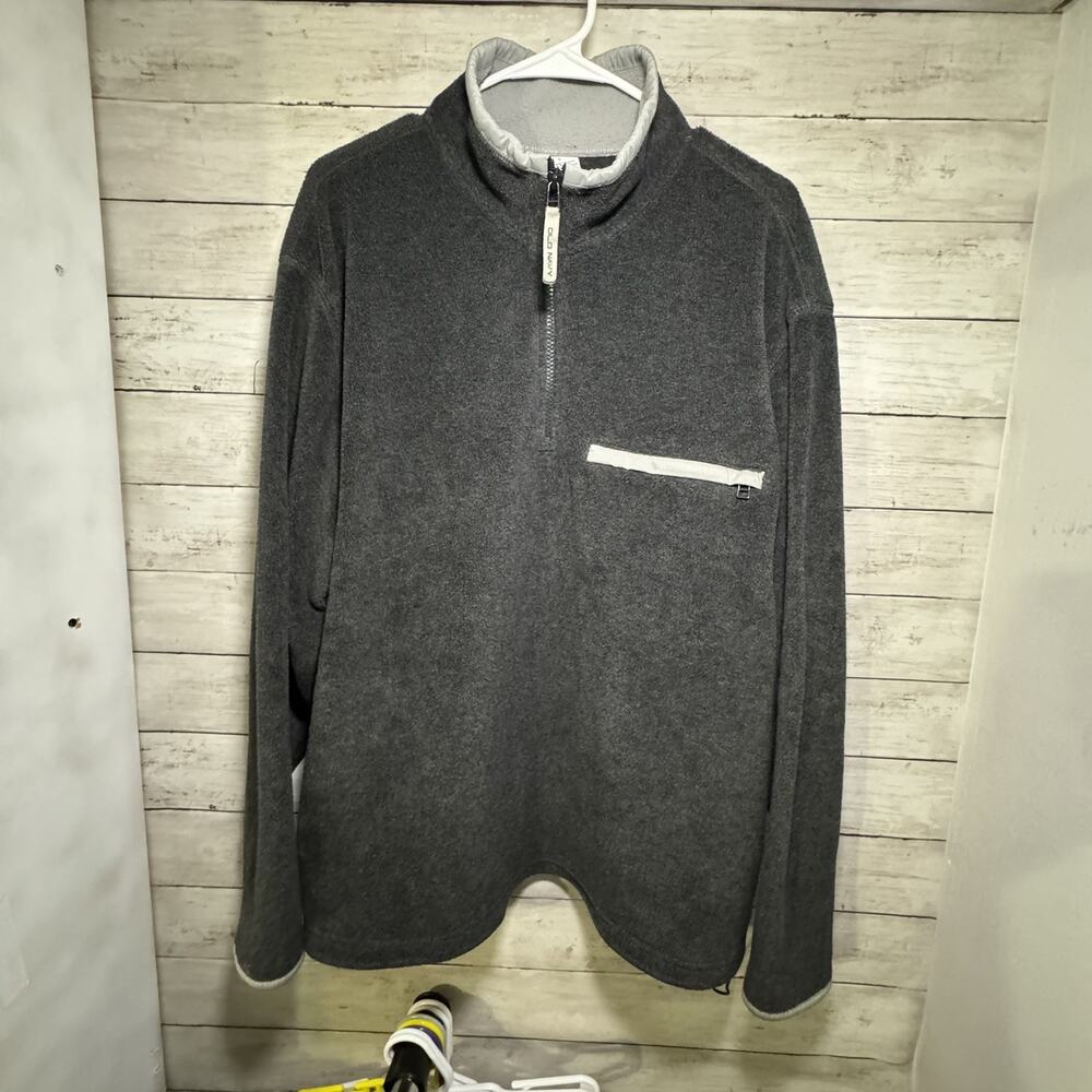Old Navy Men’s Gray Fleece Warm Gray Jacket Size Large L 3/4 Zip